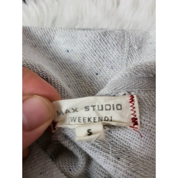 Max Studio Womens Sweatshirt Dress Gray Hooded Drawstring Waist Sleeveless S - Picture 5 of 6